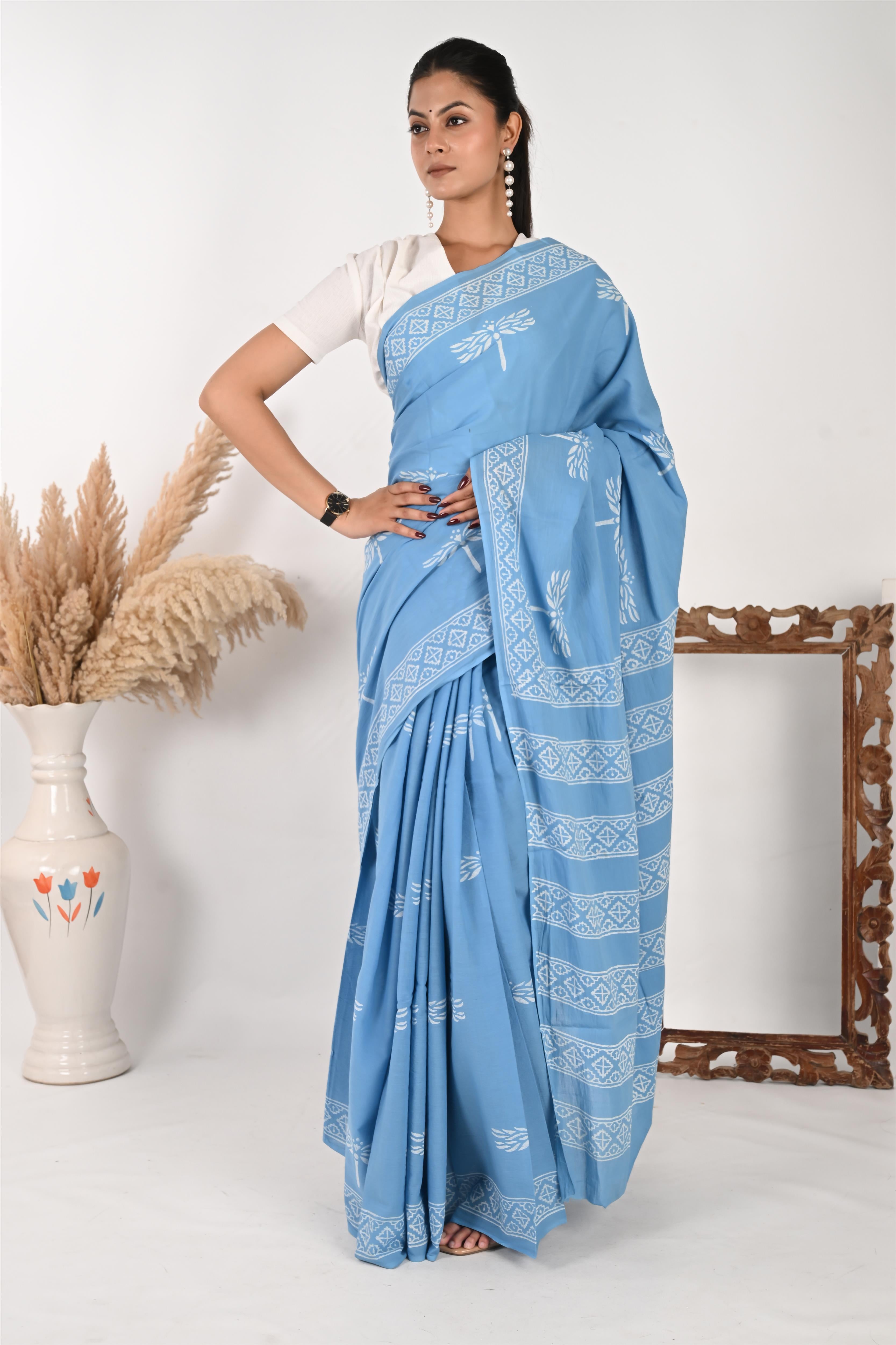 Inbox (Unread) - Elegant Handblock Print Cotton Saree